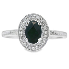 Load image into Gallery viewer, Genuine .55ct Onyx Diamond Ring 10KT White Gold
