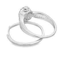 Load image into Gallery viewer, .25ct Diamond Engagement Ring Set Sterling Silver
