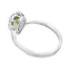 Load image into Gallery viewer, 1.10ct Peridot Diamond Ring 14KT White Gold
