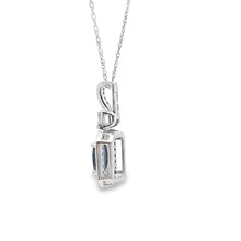 Load image into Gallery viewer, .72ct Sapphire Diamond Fashion Pendants 14KT White Gold
