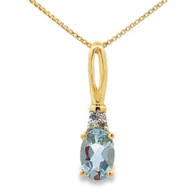 Load image into Gallery viewer, Aquamarine Diamond Fashion Pendants 10KT Yellow Gold
