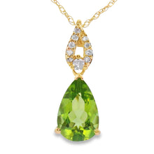Load image into Gallery viewer, Peridot Diamond Fashion Pendants 10KT Yellow Gold
