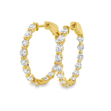 Load image into Gallery viewer, 3.10ct Lab Grown Diamond Hoop Earrings Sterling Silver
