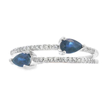 Load image into Gallery viewer, .70ct Sapphire Diamond Ring 14KT White Gold
