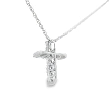 Load image into Gallery viewer, .12ct Diamond Cross Religious Pendant 10KT White Gold
