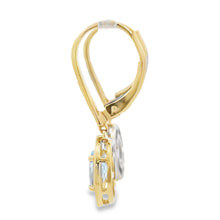Load image into Gallery viewer, Aquamarine Diamond Dangle Earrings 10KT Yellow Gold

