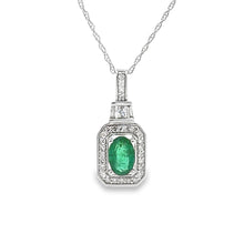 Load image into Gallery viewer, .57ct Emerald Diamond Fashion Pendants 14KT White Gold
