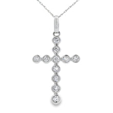 Load image into Gallery viewer, .50ct Diamond Cross Religious Pendant 14KT White Gold
