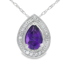 Load image into Gallery viewer, .37ct Amethyst Diamond Fashion Pendants 10KT White Gold
