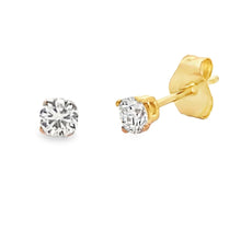 Load image into Gallery viewer, .25ct Lab Grown Diamond Stud Earrings 14KT Yellow Gold
