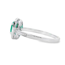 Load image into Gallery viewer, .53ct Chalcedony Diamond Ring 10KT White Gold
