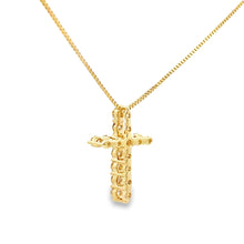 Load image into Gallery viewer, .15ct Diamond Cross Religious Pendant 14KT Yellow Gold
