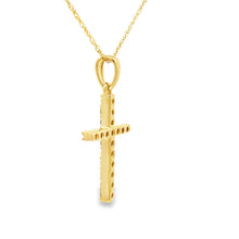 Load image into Gallery viewer, .19ct Diamond Cross Religious Pendant 14KT Yellow Gold
