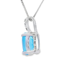 Load image into Gallery viewer, Blue Topaz Diamond Fashion Pendants 10KT White Gold
