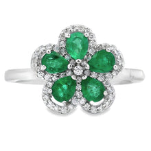 Load image into Gallery viewer, 1.01ct Emerald Zircon Ring Sterling Silver
