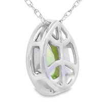 Load image into Gallery viewer, .47ct Peridot Diamond Fashion Pendants 10KT White Gold
