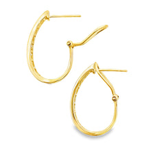 Load image into Gallery viewer, 1.00ct Lab Grown Diamond Hoop Earrings 14KT Yellow Gold
