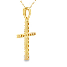 Load image into Gallery viewer, .30ct Diamond Cross Religious Pendant 14KT Yellow Gold

