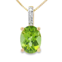 Load image into Gallery viewer, Peridot Diamond Fashion Pendants 10KT Yellow Gold
