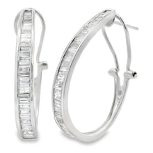 Load image into Gallery viewer, 1.00ct Diamond Hoop Earrings 14KT White Gold
