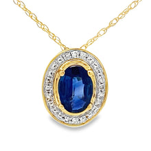 Load image into Gallery viewer, Sapphire Diamond Fashion Pendants 10KT Yellow Gold
