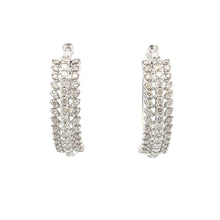 Load image into Gallery viewer, 1.02ct Diamond Hoop Earrings 10KT White Gold
