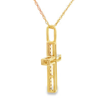 Load image into Gallery viewer, .07ct Diamond Cross Religious Pendant 10KT Yellow Gold
