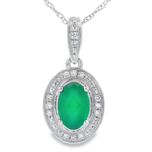 Load image into Gallery viewer, Chalcedony Diamond Fashion Pendants 10KT White Gold
