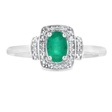 Load image into Gallery viewer, .45ct Emerald Diamond Ring 10KT White Gold
