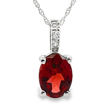 Load image into Gallery viewer, 1.42ct Garnet Diamond Fashion Pendants 10KT White Gold
