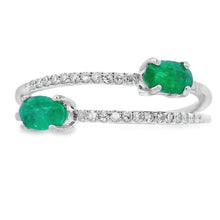 Load image into Gallery viewer, .57ct Emerald Diamond Ring 14KT White Gold
