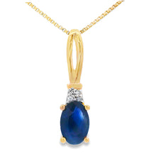 Load image into Gallery viewer, Sapphire Diamond Fashion Pendants 10KT Yellow Gold
