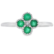 Load image into Gallery viewer, .15ct Emerald Diamond Ring 10KT White Gold
