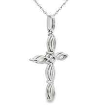Load image into Gallery viewer, Opal Diamond Cross Religious Pendant 10KT White Gold
