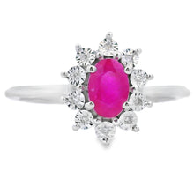 Load image into Gallery viewer, .63ct Ruby Diamond Ring 10KT White Gold
