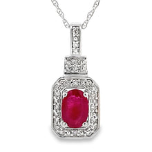 Load image into Gallery viewer, .66ct Ruby Diamond Fashion Pendants 10KT White Gold
