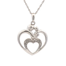 Load image into Gallery viewer, .10ct Diamond Heart Love Pendant Sterling Silver
