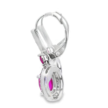Load image into Gallery viewer, 3.50ct Ruby Diamond Dangle Earrings 10KT White Gold

