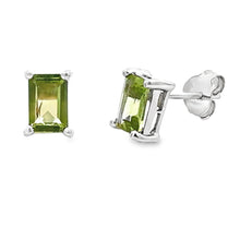 Load image into Gallery viewer, Natural 1.05ct Peridot Stud Earrings 10KT White Gold
