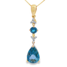 Load image into Gallery viewer, London Blue Topaz Fashion Pendants 10KT Yellow Gold
