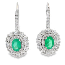 Load image into Gallery viewer, 5.28ct Emerald Zircon Dangle Earrings Sterling Silver
