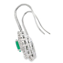 Load image into Gallery viewer, 5.28ct Emerald Zircon Dangle Earrings Sterling Silver
