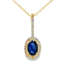 Load image into Gallery viewer, Sapphire Diamond Fashion Pendants 10KT Yellow Gold
