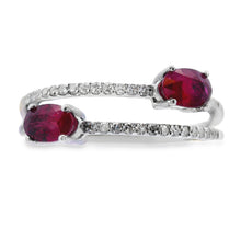 Load image into Gallery viewer, .73ct Ruby Diamond Ring 14KT White Gold
