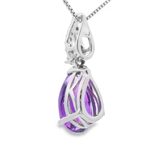 Load image into Gallery viewer, Amethyst Diamond Fashion Pendants 10KT White Gold
