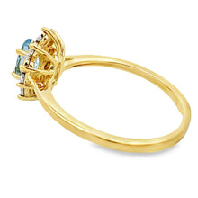 Load image into Gallery viewer, .43ct Aquamarine Diamond Ring 10KT Yellow Gold
