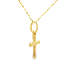 Load image into Gallery viewer, .05ct Diamond Cross Religious Pendant 14KT Yellow Gold
