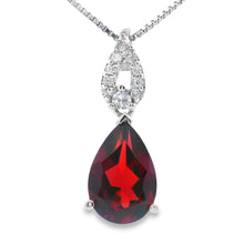 Load image into Gallery viewer, 1.38ct Garnet Diamond Fashion Pendants 10KT White Gold
