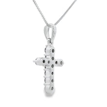 Load image into Gallery viewer, .23ct Diamond Cross Religious Pendant 14KT White Gold
