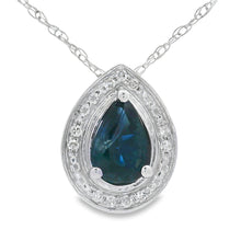Load image into Gallery viewer, .54ct Sapphire Diamond Fashion Pendants 10KT White Gold
